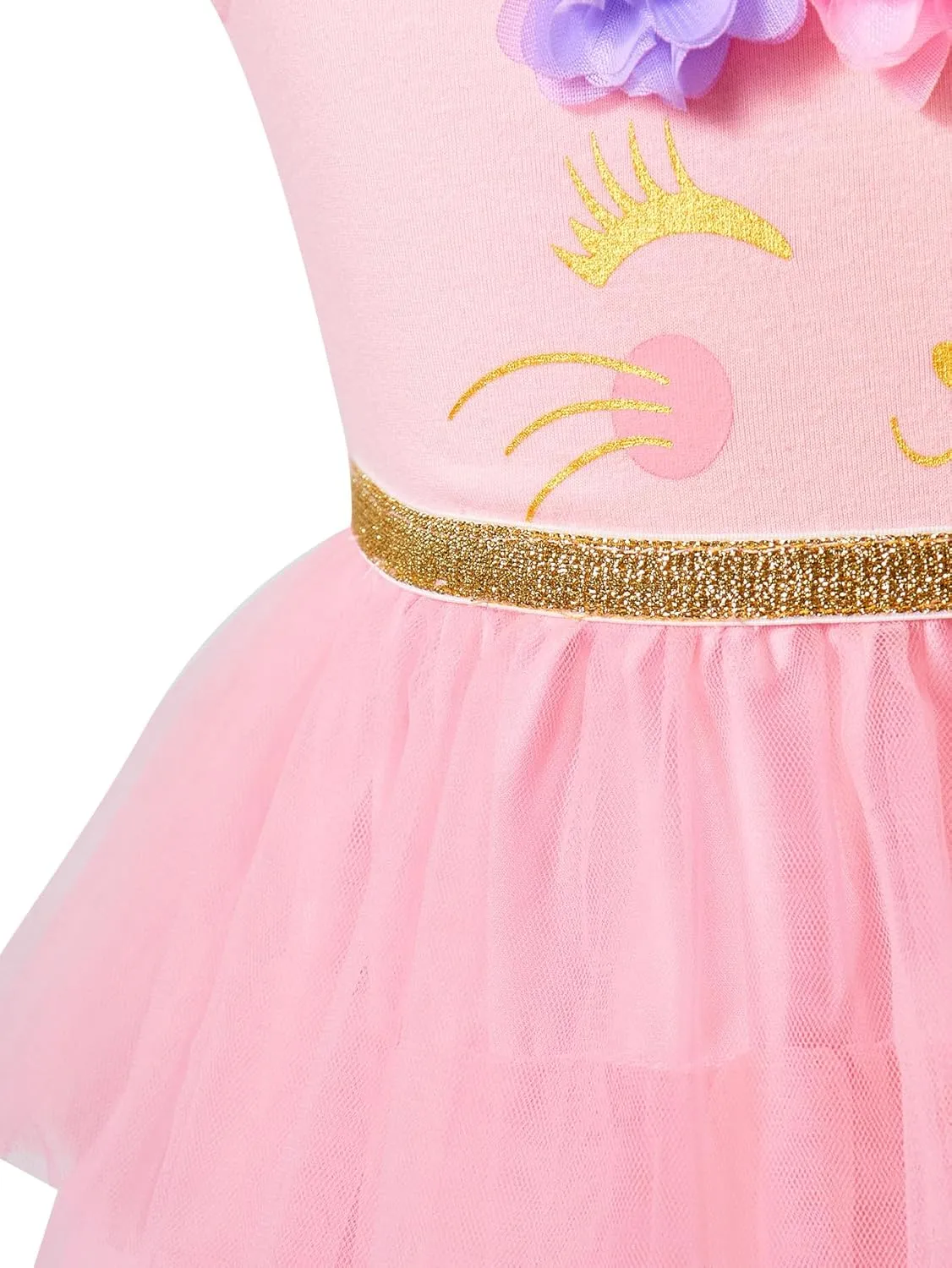 Little Girls Tulle Tutu Dress Toddler Summer Ruffle Sleeve Fluffy Tiered Dress Kids Birthday Party Outfits 2-7 Years