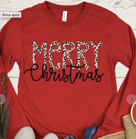 Long Sleeve Merry Christmas Top