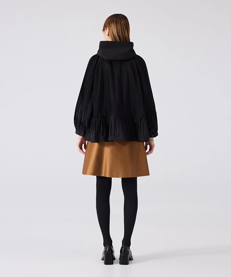 Machka Pleated Coat Black