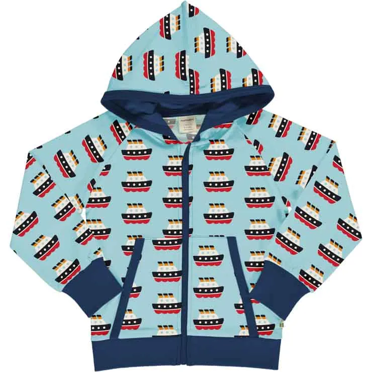 Maxomorra Sweat Hood Cardigan - Ferry