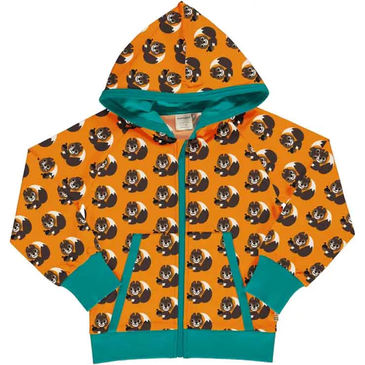 Maxomorra Sweat Hood Cardigan - Squirrel