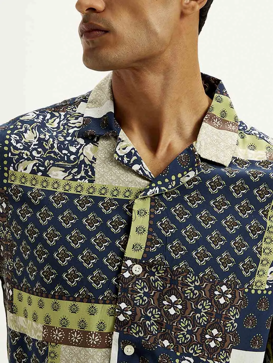 Men's Ethnic Motif Relaxed Fit Shirt