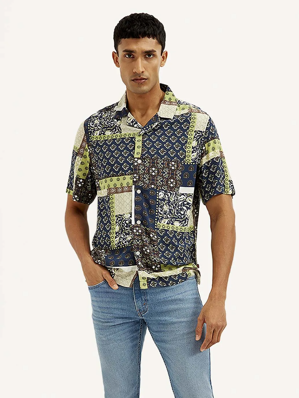 Men's Ethnic Motif Relaxed Fit Shirt