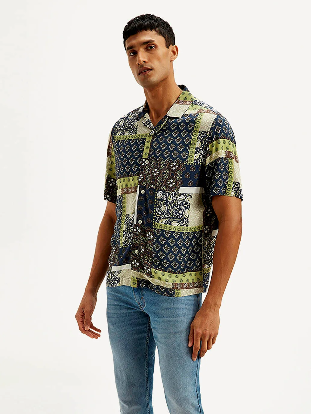 Men's Ethnic Motif Relaxed Fit Shirt