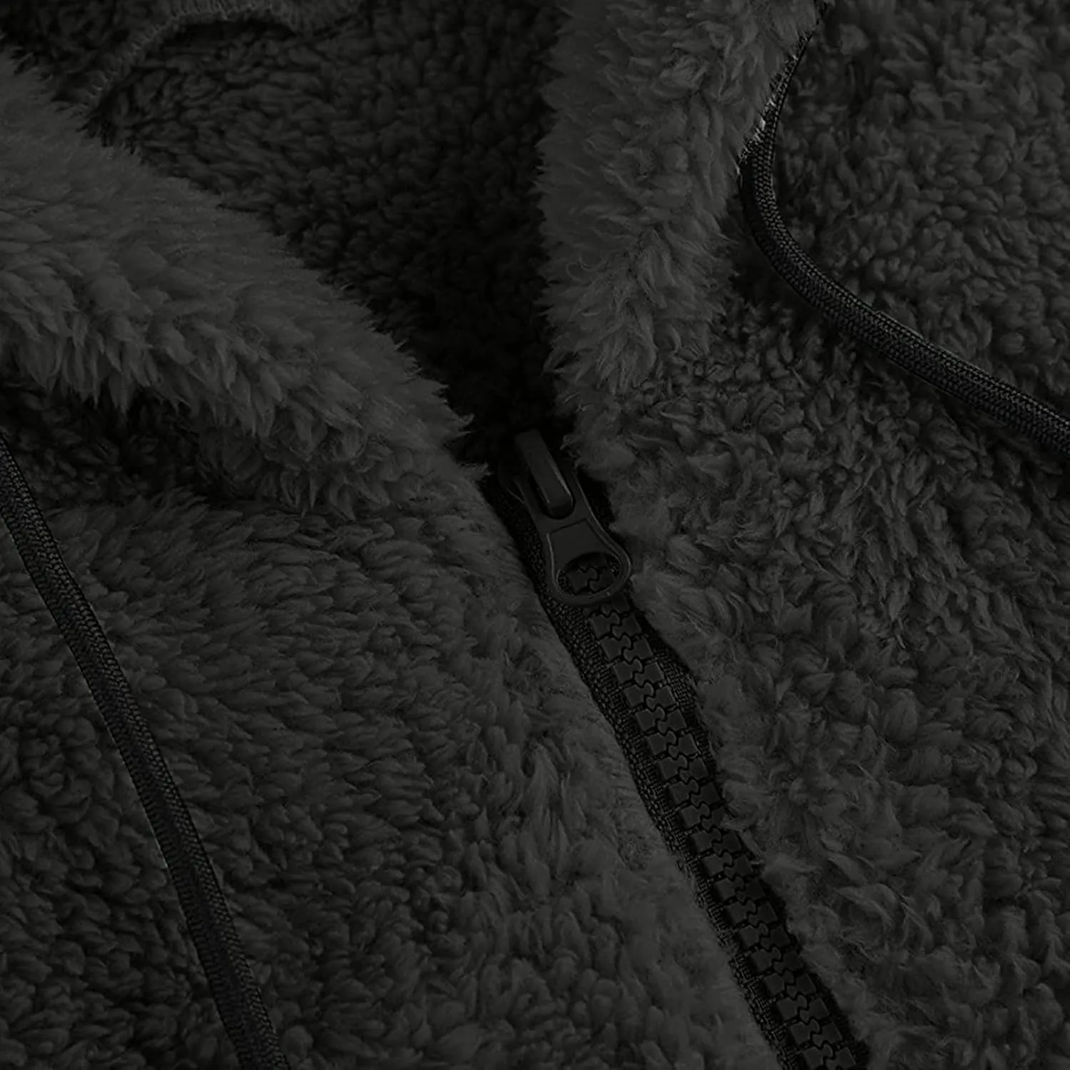 Mens Fuzzy Sherpa Jacket Hoodie Fluffy Fleece Open Front Cardigan Full Zip Up Soft Coat Fall Outwear with Pockets