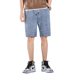 New Plus Size Breathable Mid Waist Men's Denim Shorts