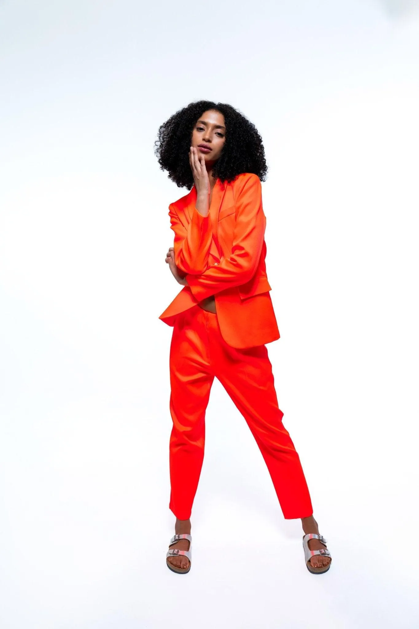 ORANGE SINGLE BREASTED BLAZER