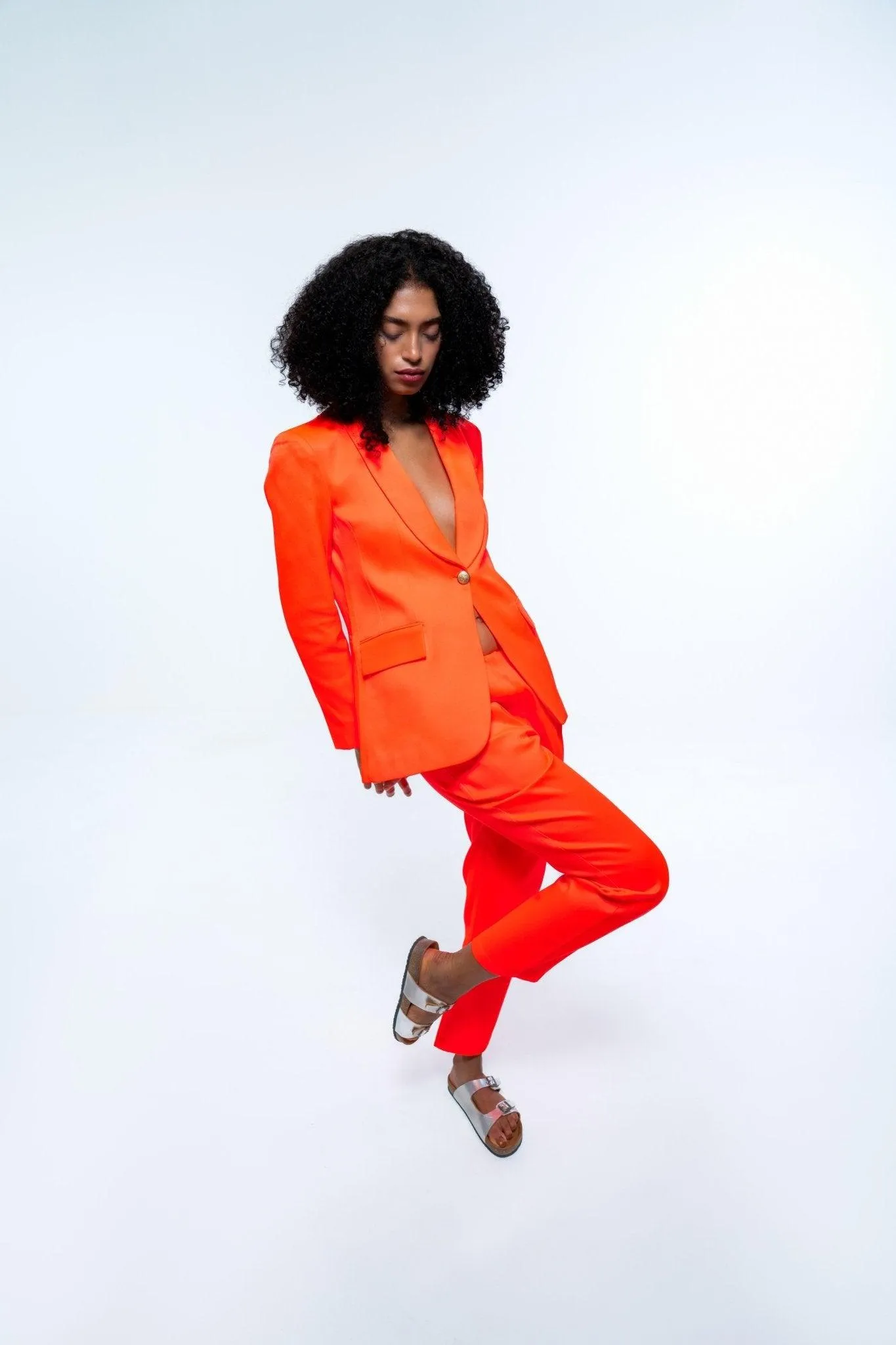 ORANGE SINGLE BREASTED BLAZER