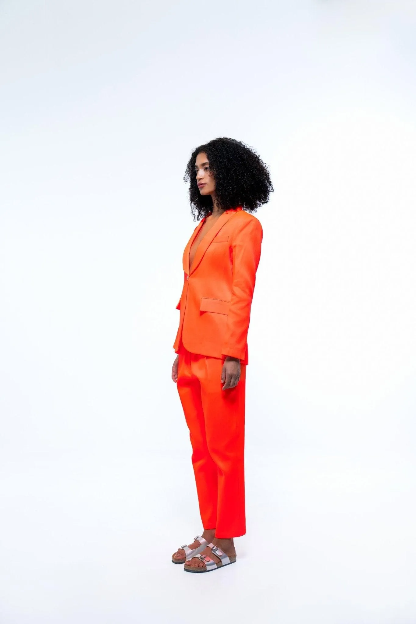 ORANGE SINGLE BREASTED BLAZER