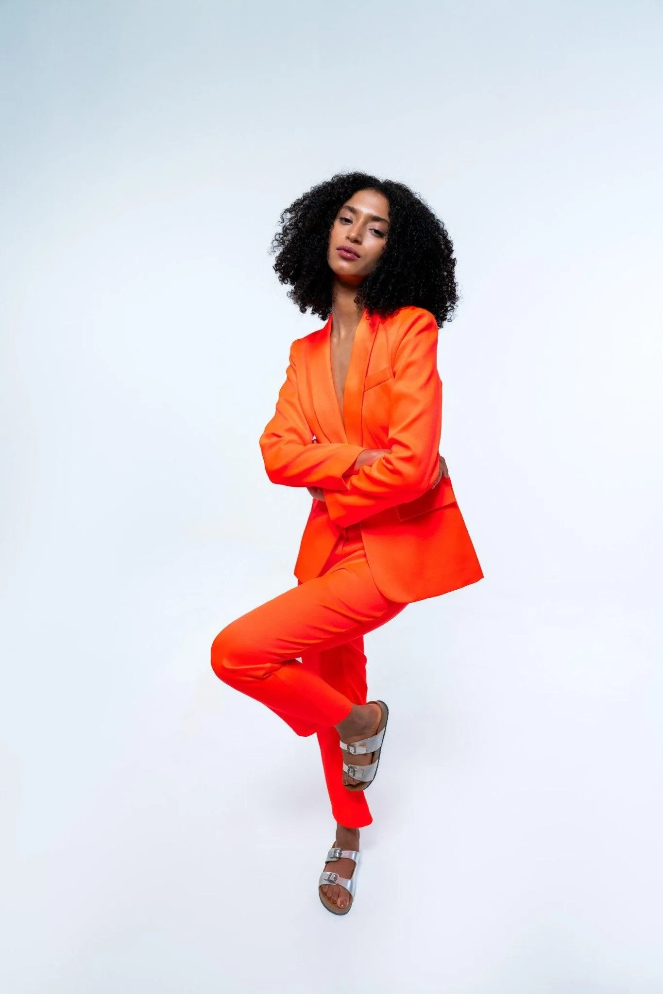 ORANGE SINGLE BREASTED BLAZER