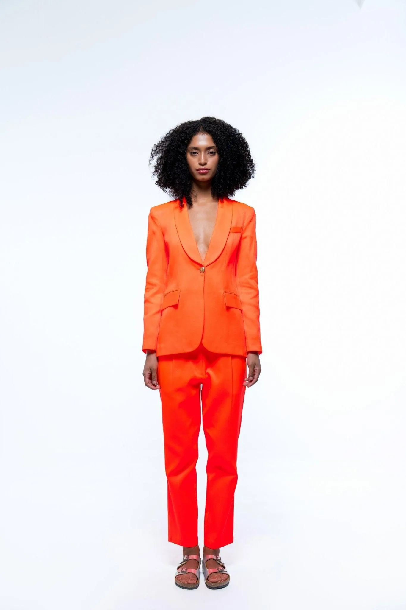 ORANGE SINGLE BREASTED BLAZER