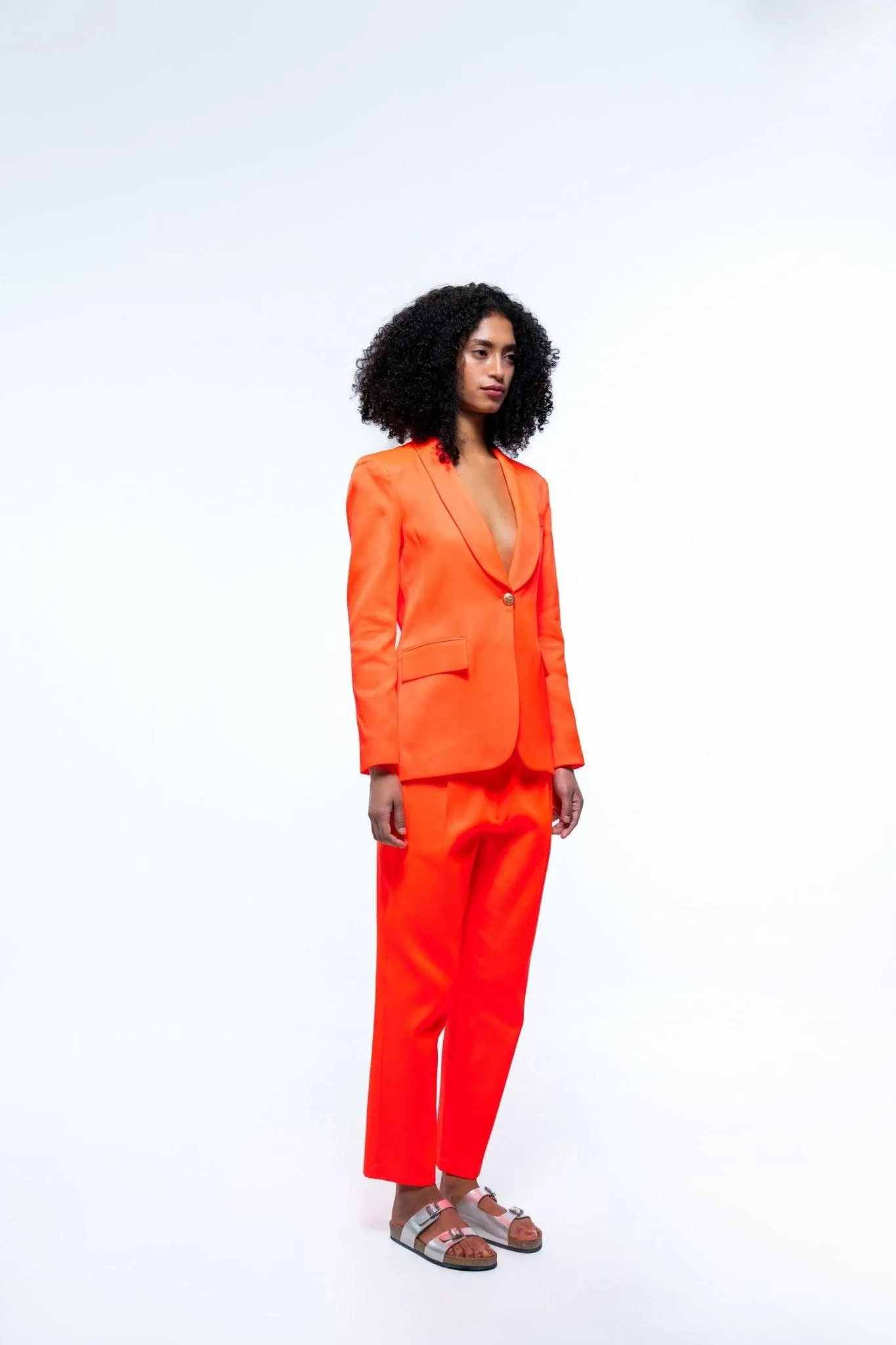 ORANGE SINGLE BREASTED BLAZER