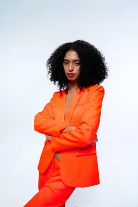 ORANGE SINGLE BREASTED BLAZER