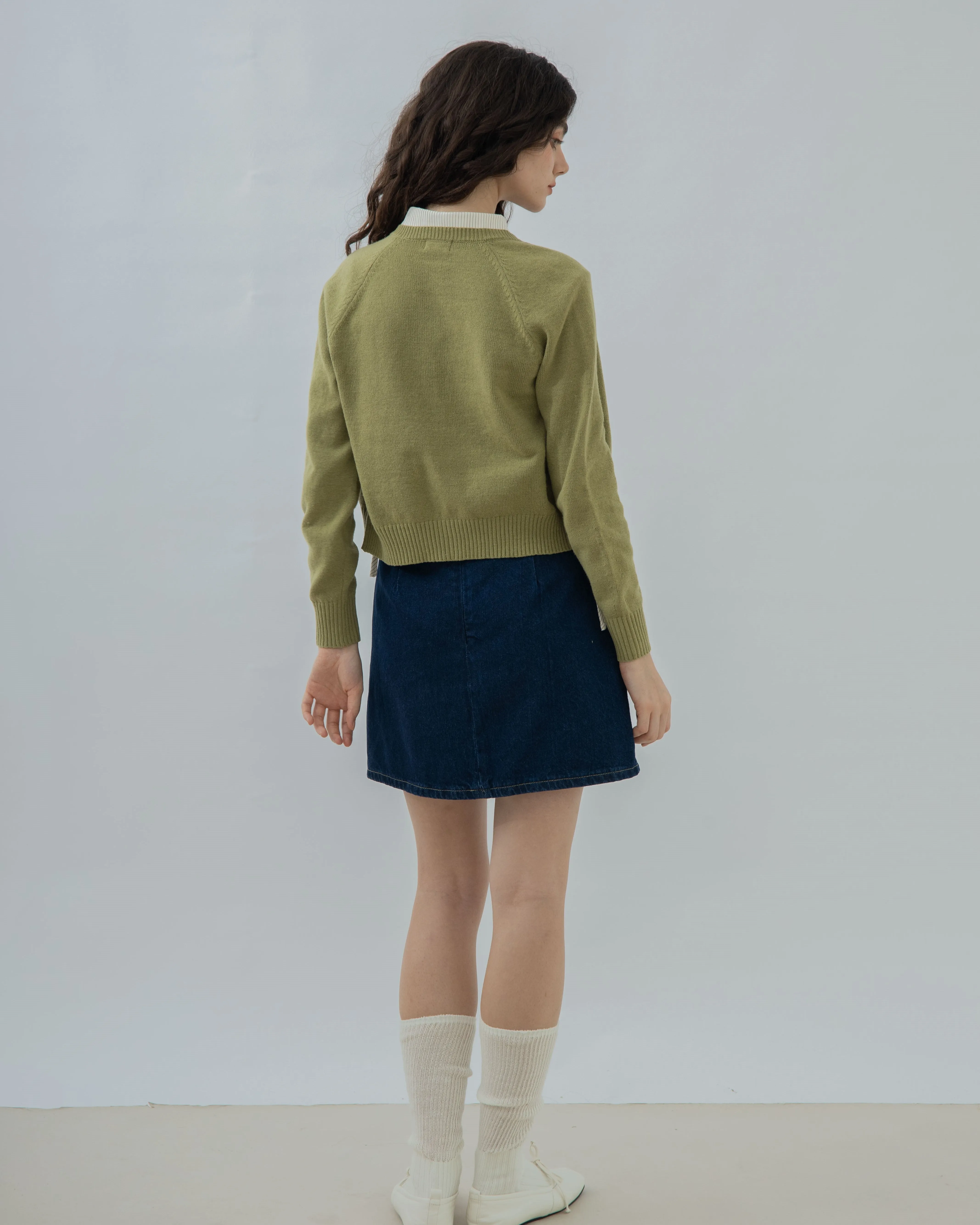 Relaxed Knit Cardigan (Green)