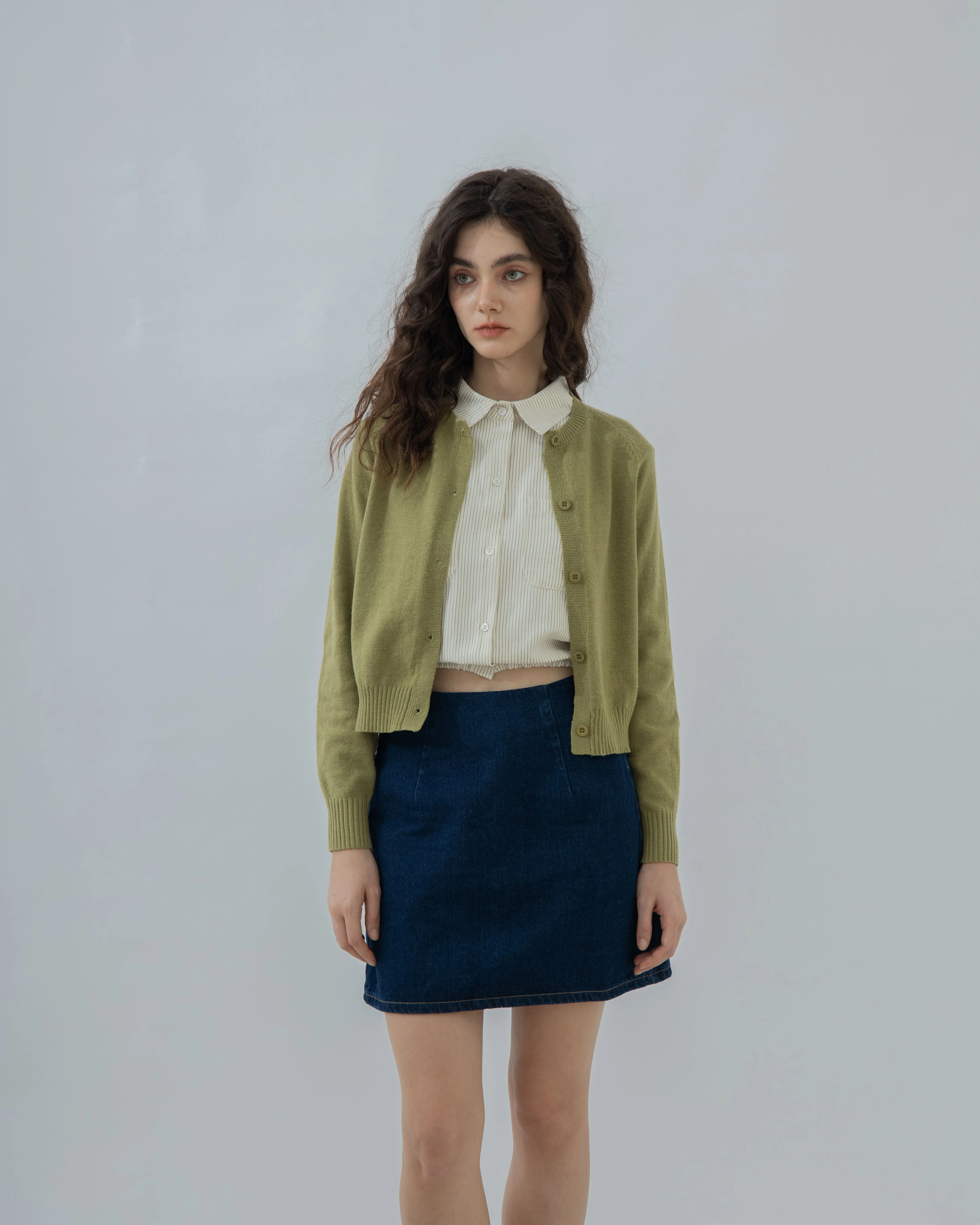 Relaxed Knit Cardigan (Green)