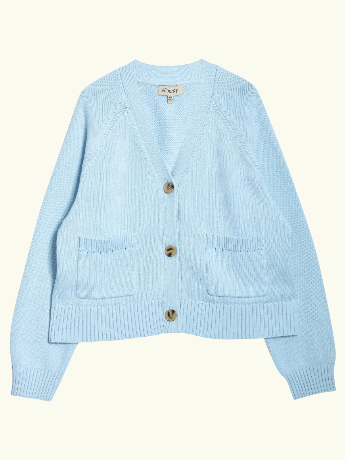 Relaxed V Neck Cardigan - Light Blue