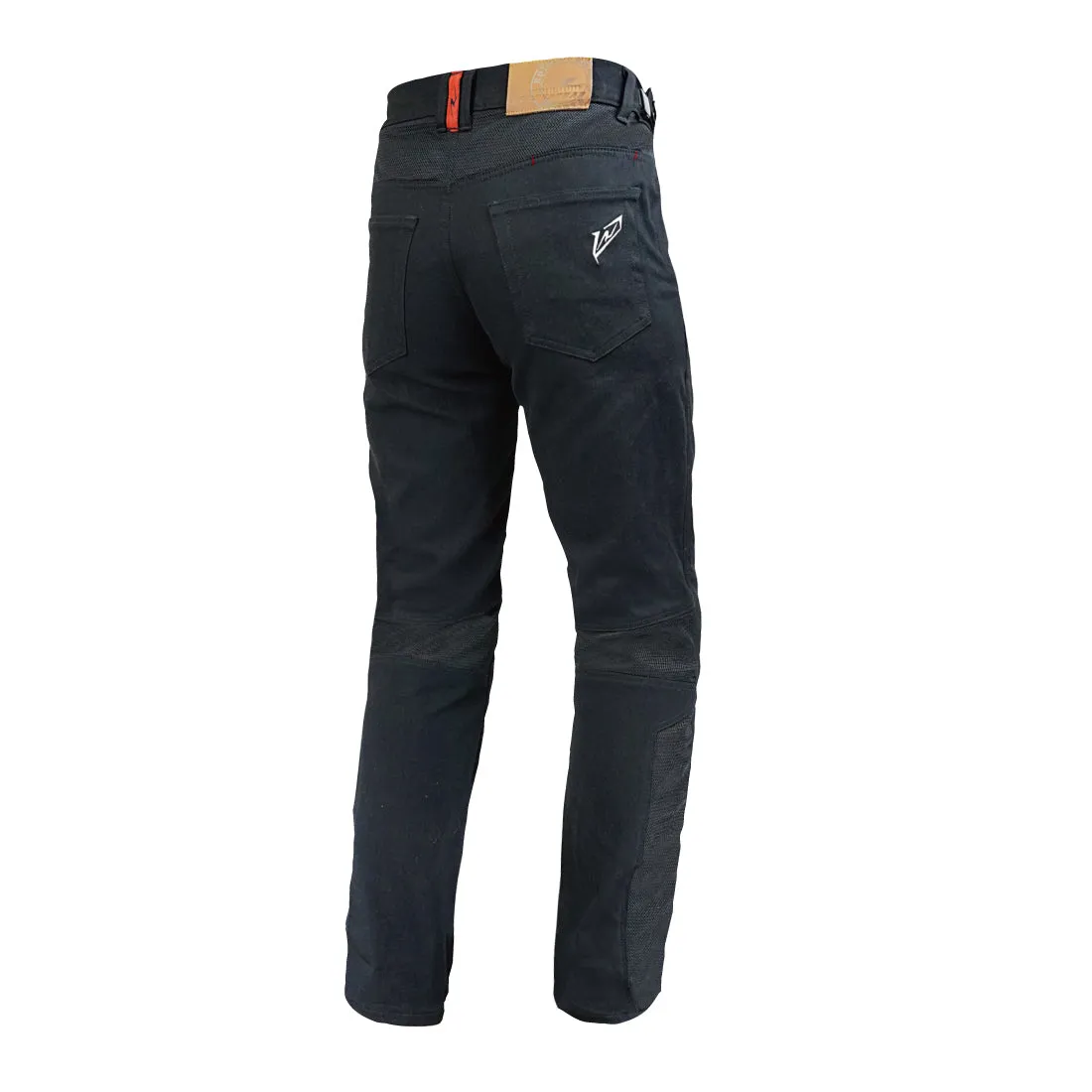 ROUGH AND ROAD HALF MESH STRETCH BLACK DENIM PANTS LF[RR7509LF]