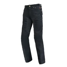 ROUGH AND ROAD HALF MESH STRETCH BLACK DENIM PANTS LF[RR7509LF]