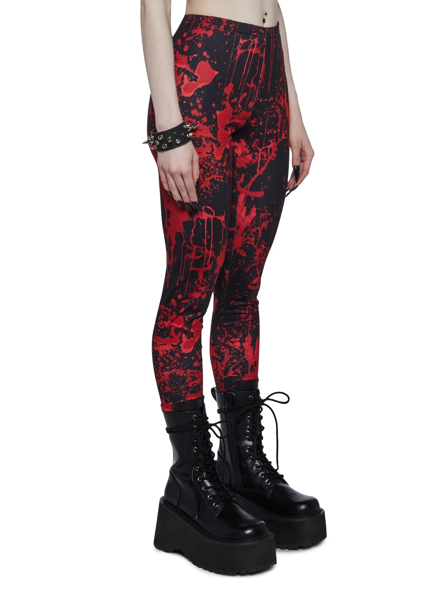 Scream Queen Printed Leggings - Black