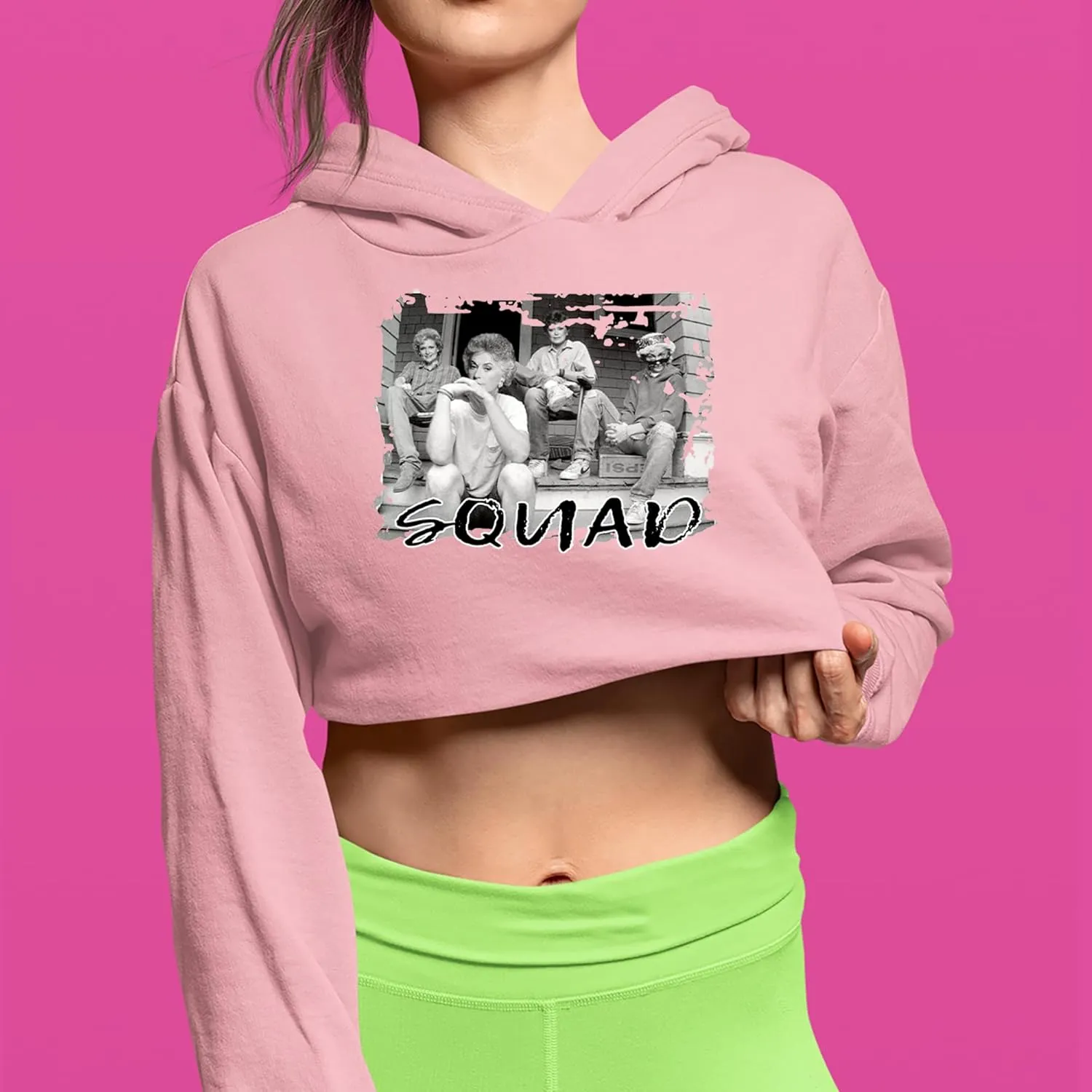 Squad Golden Girls Cropped Fleece Hoodie, Soft & Cozy, Trendy Fit