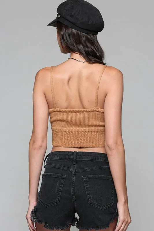 Sweater Bralette - Camel