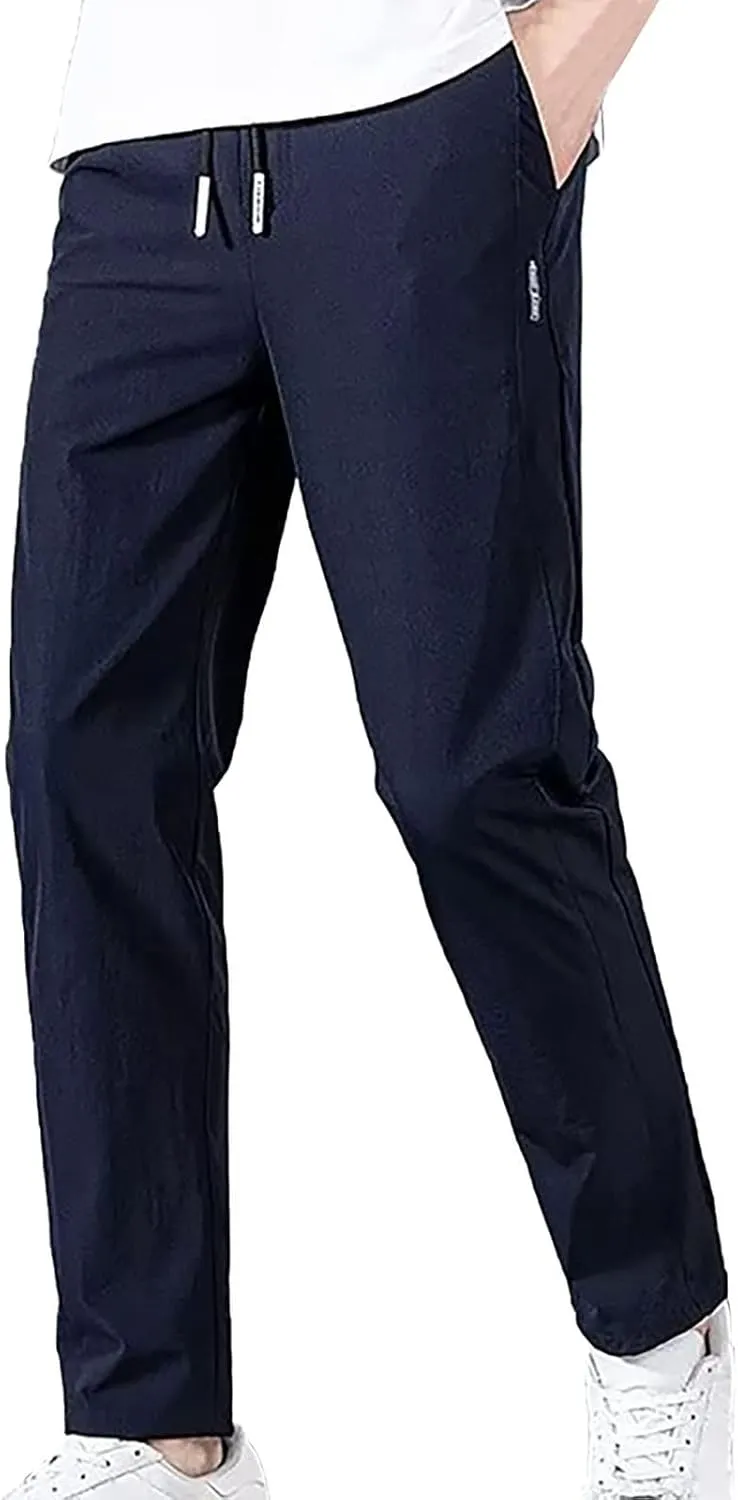 Sweatpants for Men Summer Drawstring Elastic Waist Fit Pockets Breathable Leisure Style Summer Comfy Fashion Joggers
