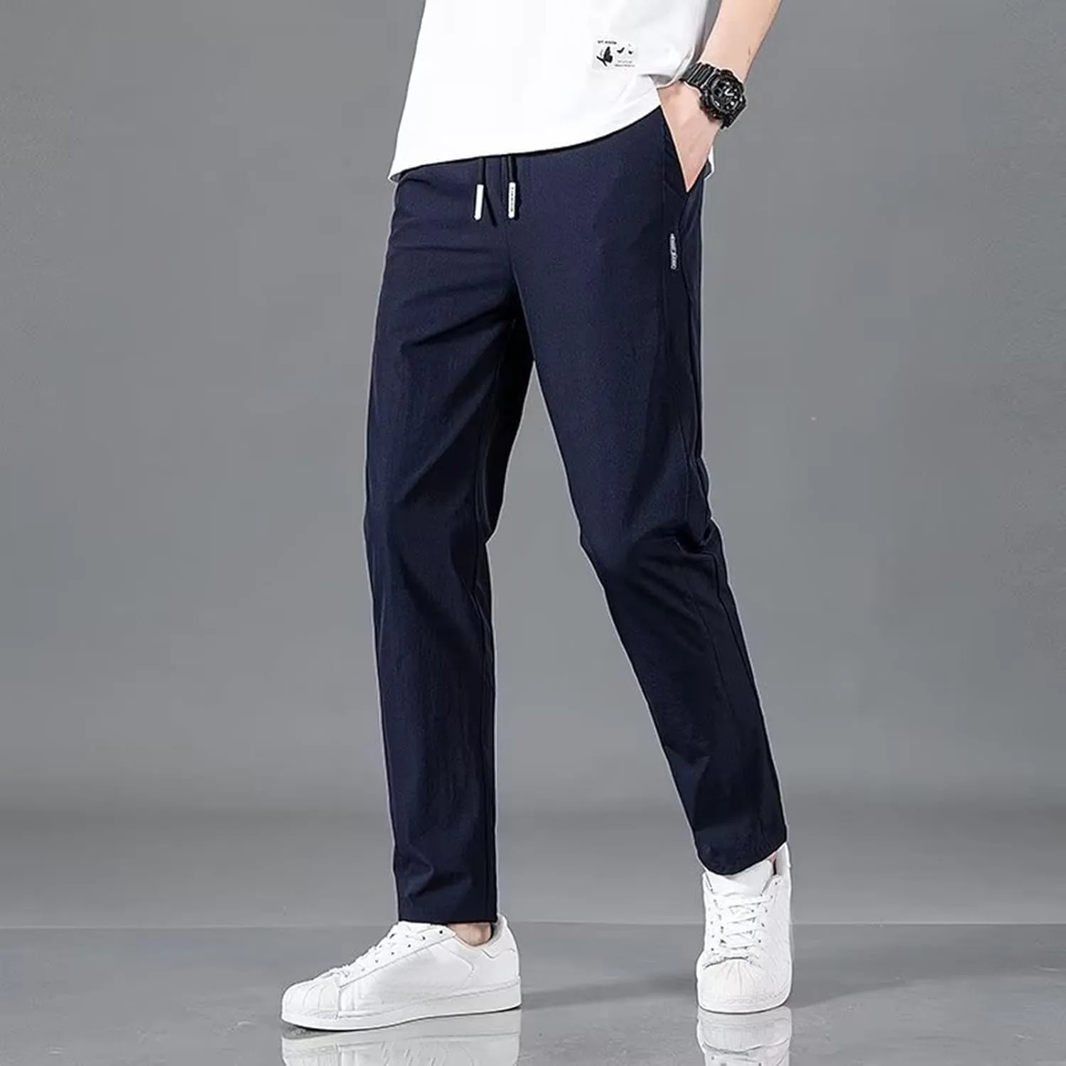 Sweatpants for Men Summer Drawstring Elastic Waist Fit Pockets Breathable Leisure Style Summer Comfy Fashion Joggers