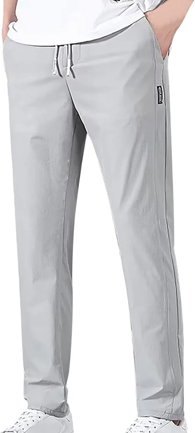 Sweatpants for Men Summer Drawstring Elastic Waist Fit Pockets Breathable Leisure Style Summer Comfy Fashion Joggers