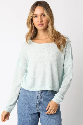 Thin Cropped Box Knit Sweater