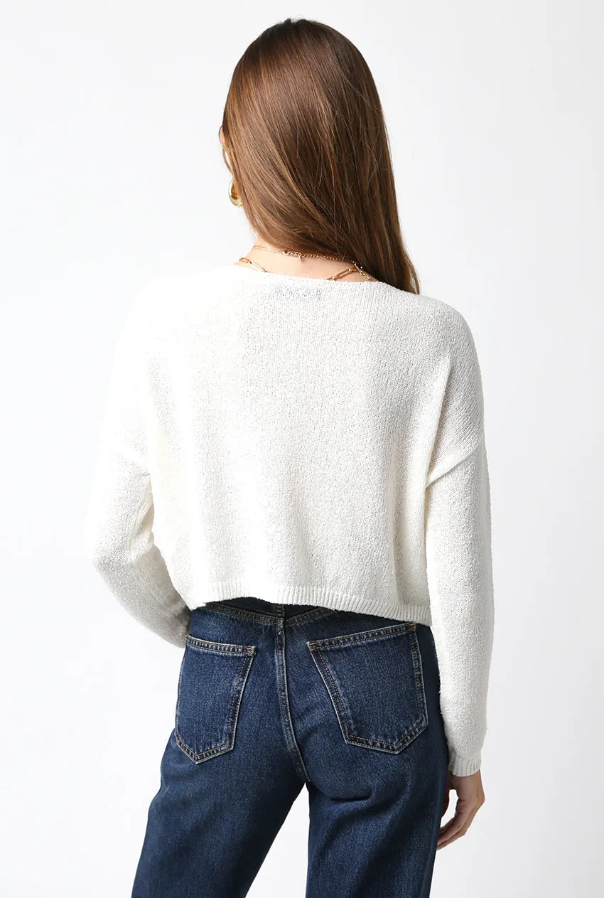 Thin Cropped Box Knit Sweater