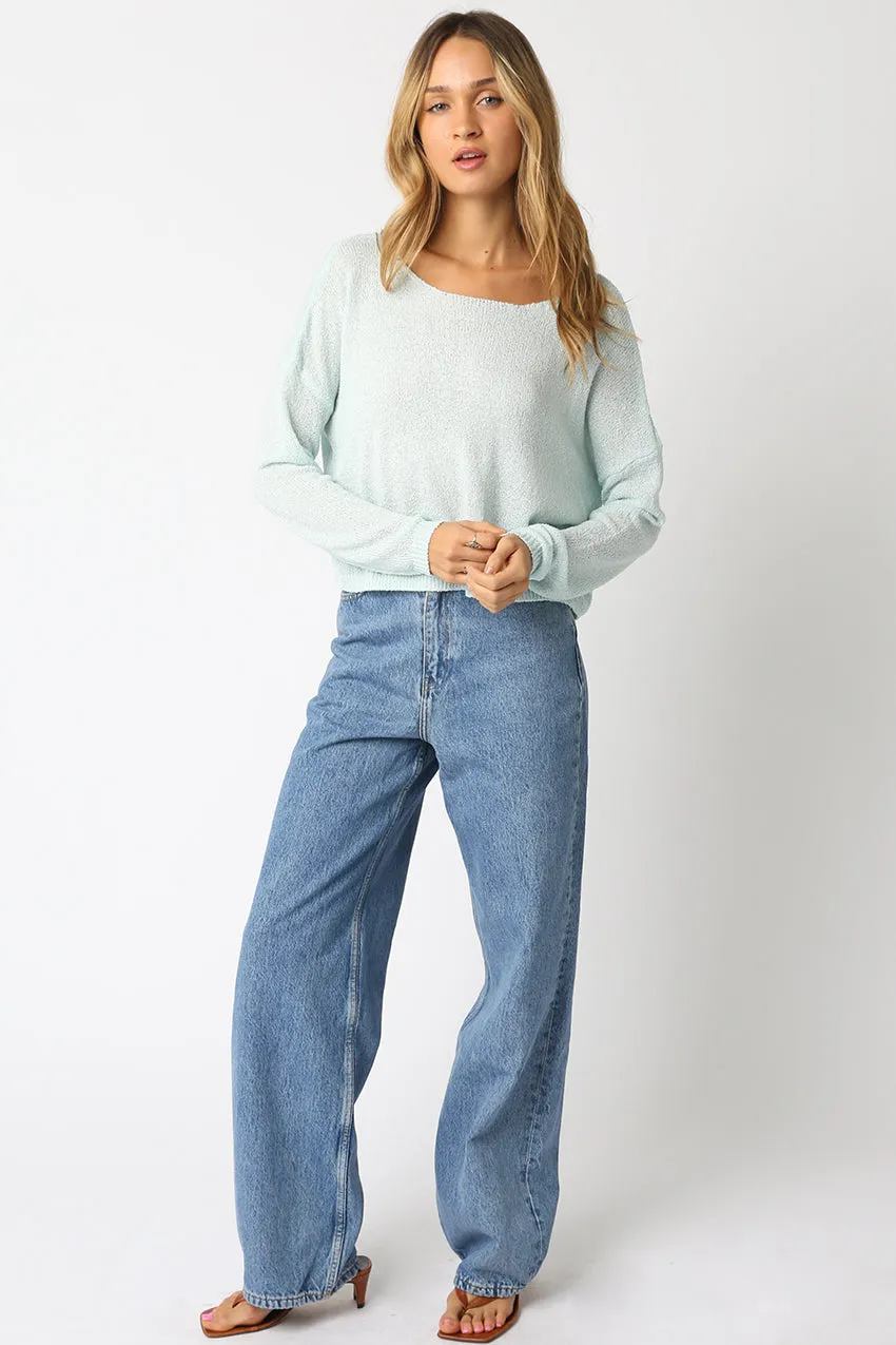 Thin Cropped Box Knit Sweater