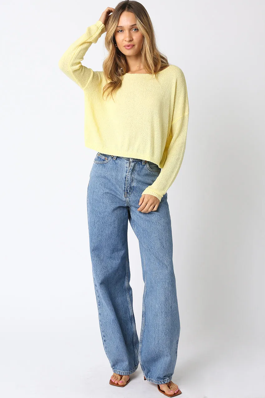 Thin Cropped Box Knit Sweater