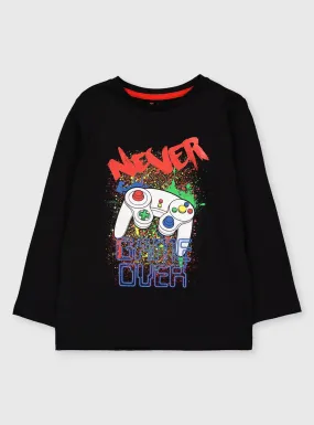 Tu Black 'Never Game Over' Younger Boys Top