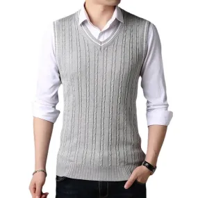 West Louis™ Casual Knitted V-Neck Elegant Sweater Vest