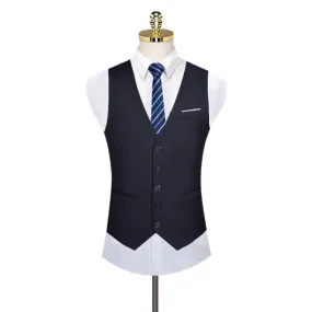 West Louis™ Formal Solid Color Business Office Suit Vest