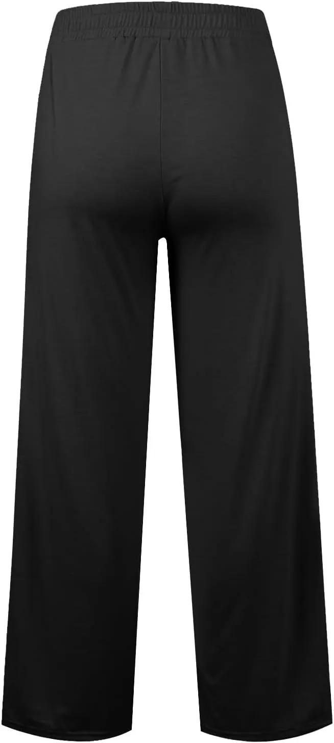 Wide Leg Sweatpants Women Elastic High Waisted Baggy Sweat Pants Oversized Comfy Drawstring Joggers with Pockets