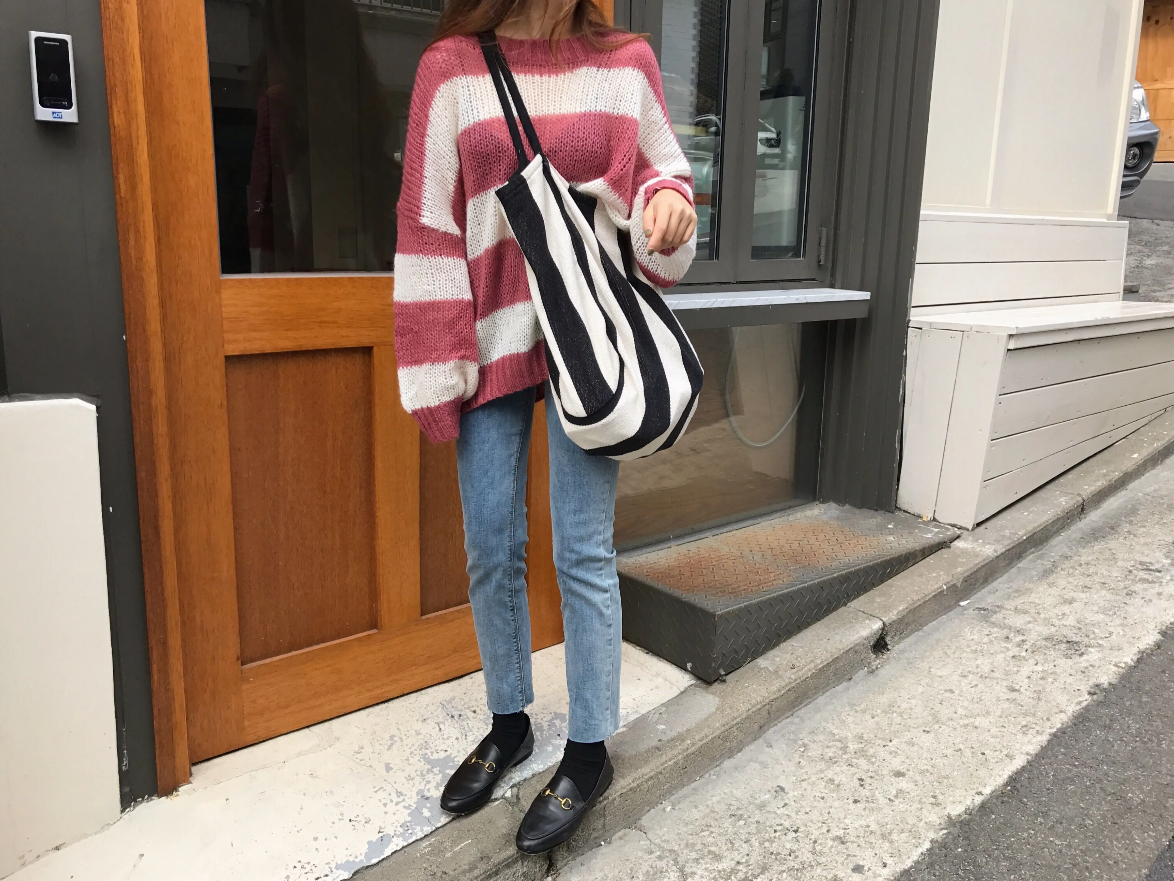 Winter Loose Contrast Stripes Thin Section Sweater