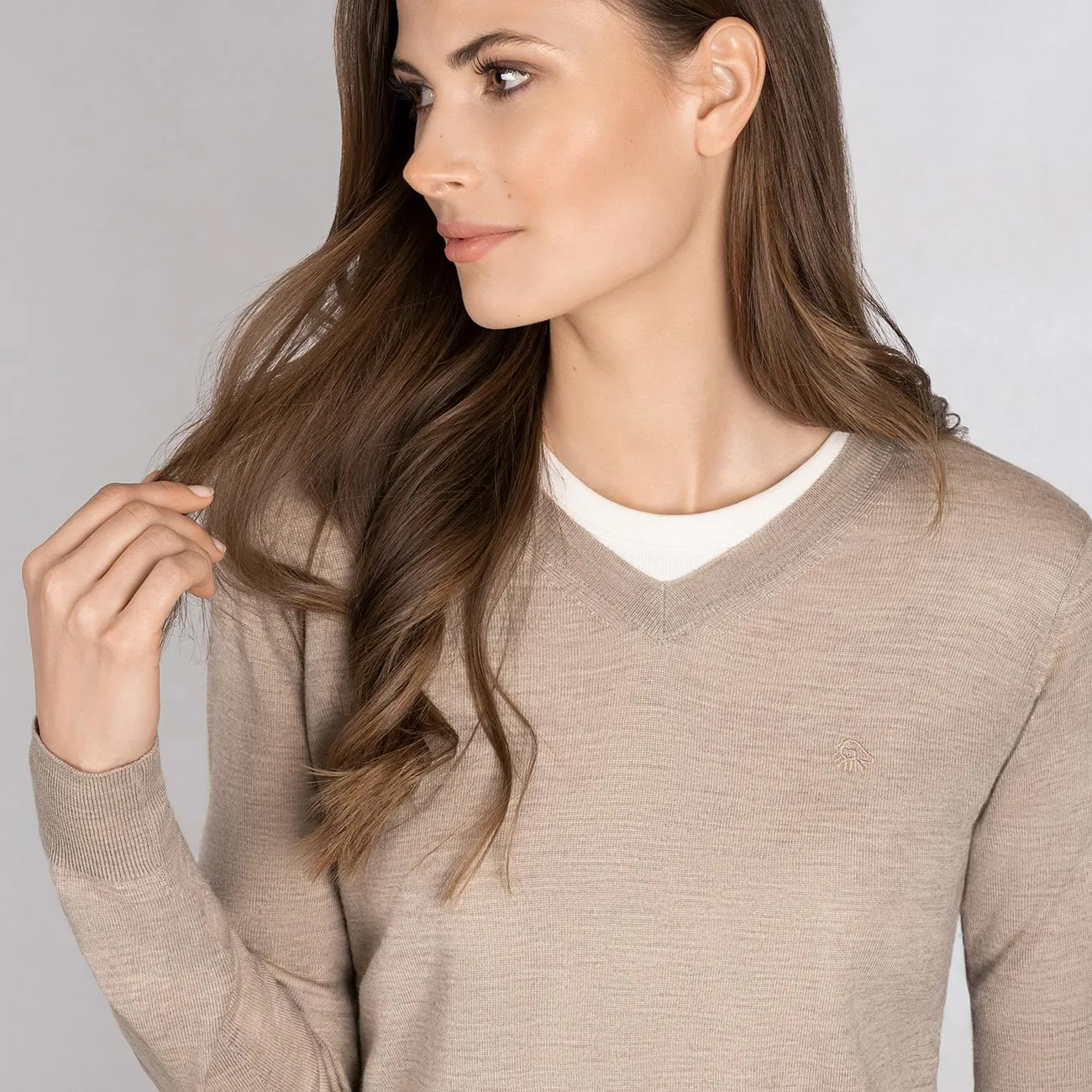Wollpullover Light V-Ausschnitt Damen
