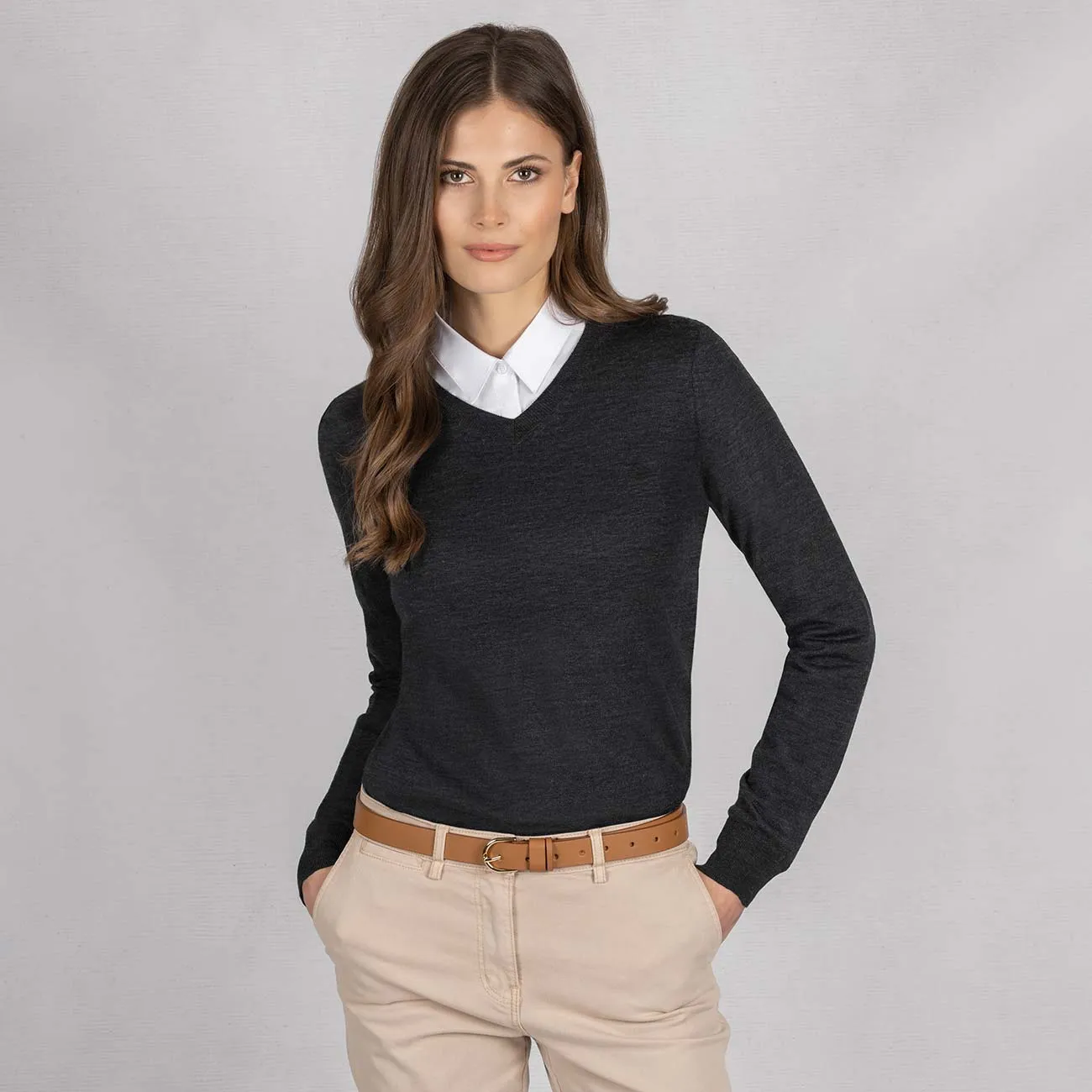 Wollpullover Light V-Ausschnitt Damen