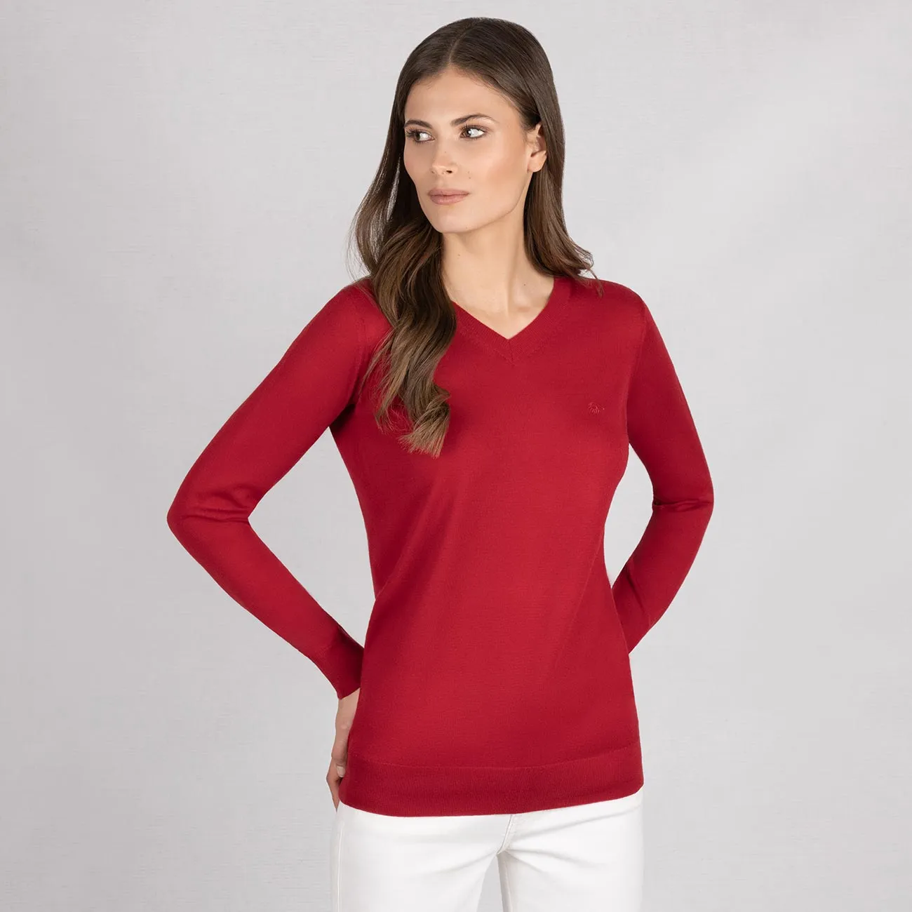 Wollpullover Light V-Ausschnitt Damen