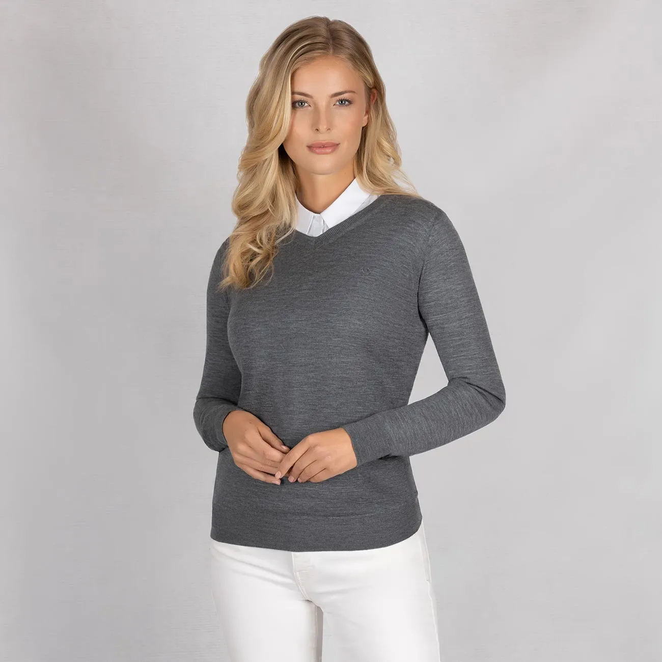 Wollpullover Light V-Ausschnitt Damen