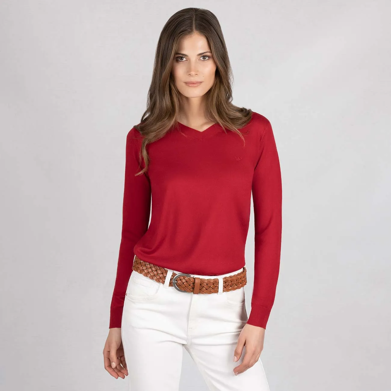 Wollpullover Light V-Ausschnitt Damen