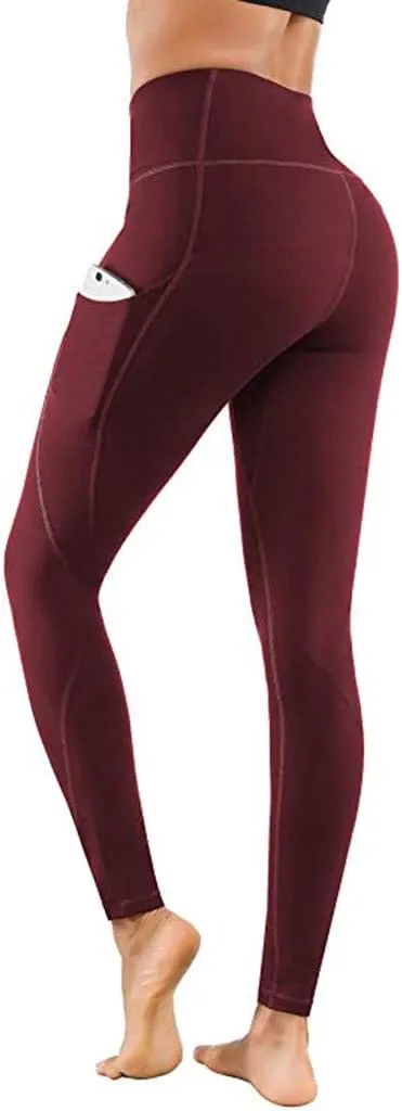 Women's Leggings with Pockets High Waist Athletic Pants Super Soft Stretchy Leggings Tummy Control Butt Lifting Pants