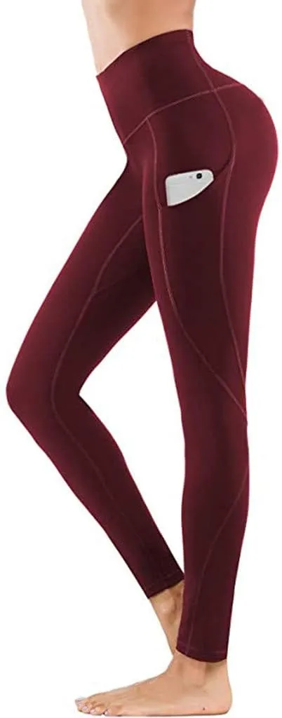 Women's Leggings with Pockets High Waist Athletic Pants Super Soft Stretchy Leggings Tummy Control Butt Lifting Pants
