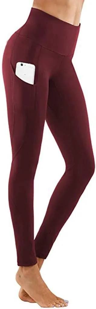 Women's Leggings with Pockets High Waist Athletic Pants Super Soft Stretchy Leggings Tummy Control Butt Lifting Pants