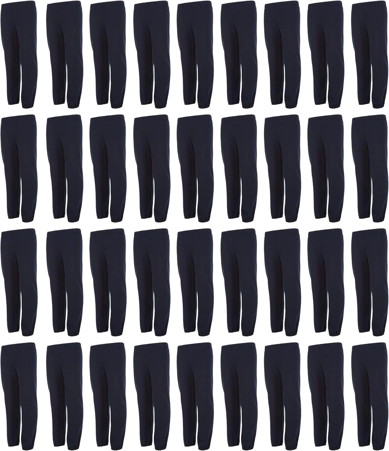Yacht & Smith 36 Pack of Wholesale Childrens Unisex Jogger Bulk Sweatpants, Black Navy Gray, Comfy Lounge Joggers for Kids